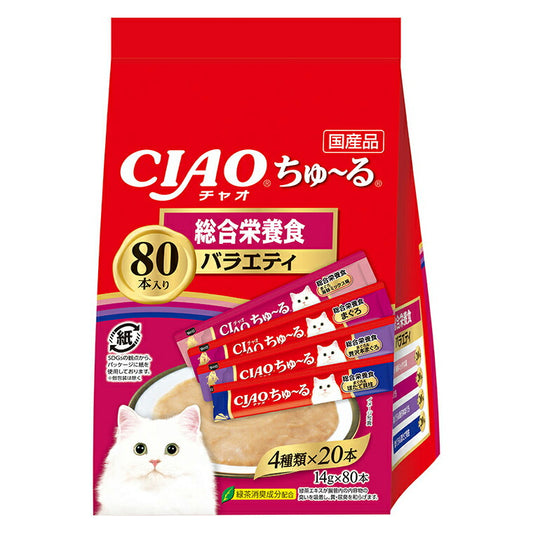 いなば CIAO ちゃおちゅ~る 総合栄養食バラエティ 猫用 14g×80本【送料無料】