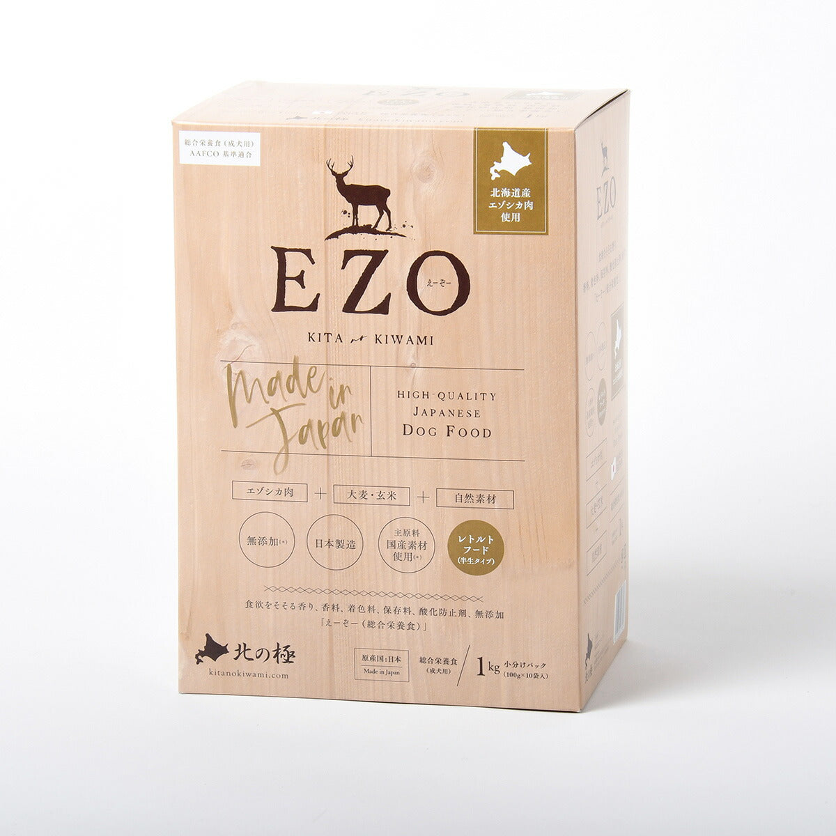 北の極 総合栄養食(成犬用)国産フード EZO(えーぞー) 1000g(100g×10パック)【送料無料】 無添加 国産 北海道産 セミモイスト ドッグフード