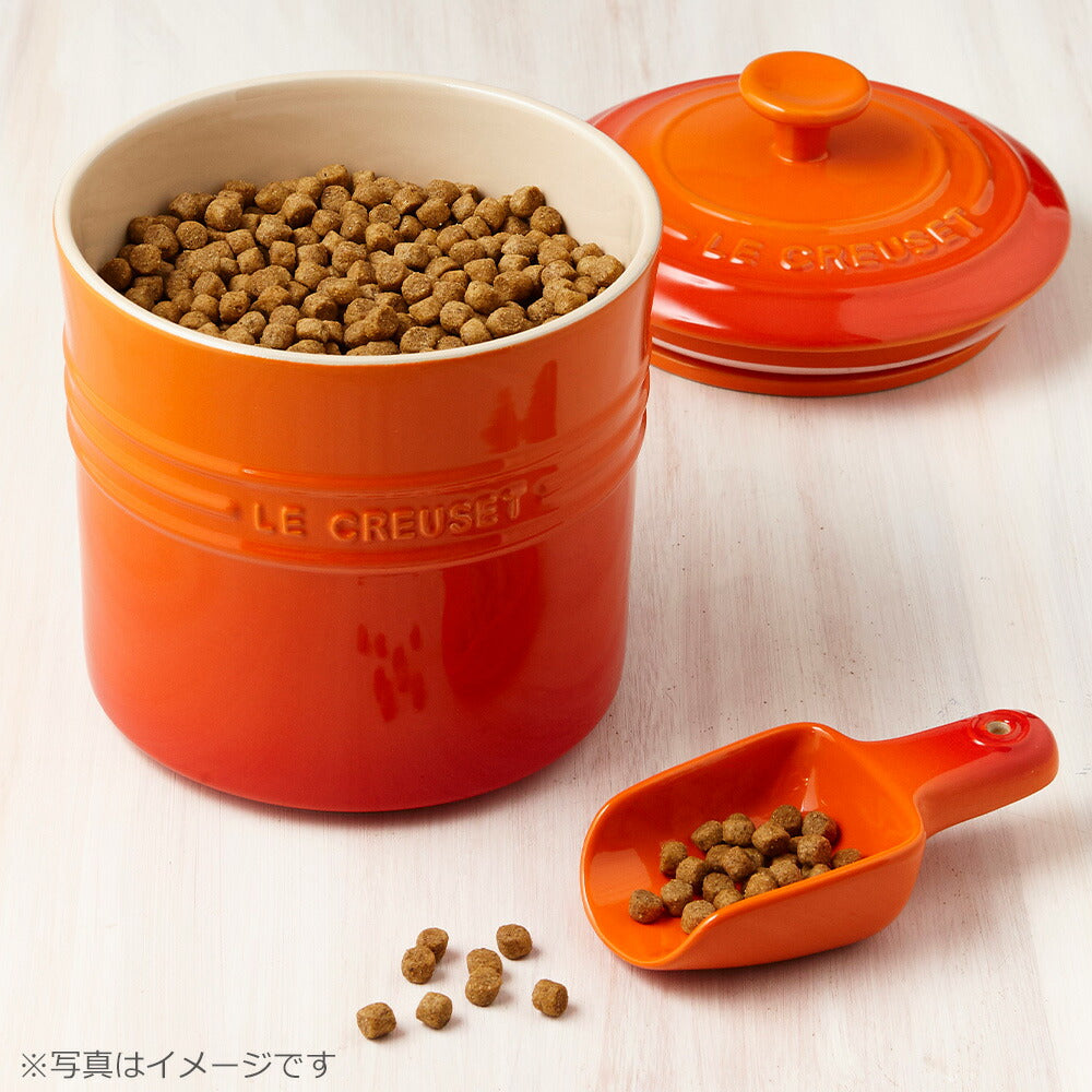 ル・クルーゼ(ルクルーゼ)食器 ペットフード コンテナー スクープ付き ナチュラルピンク【送料無料】