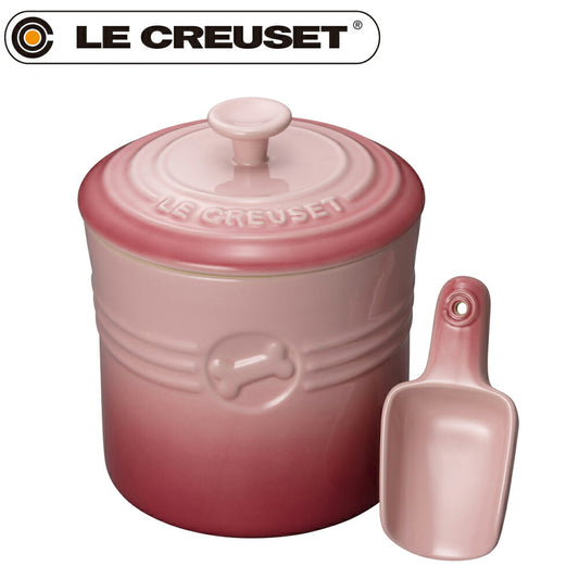 ル・クルーゼ(ルクルーゼ)食器 ペットフード コンテナー スクープ付き ナチュラルピンク【送料無料】