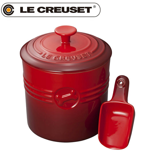 ル・クルーゼ(ルクルーゼ)食器 ペットフード コンテナー スクープ付き チェリーレッド【送料無料】