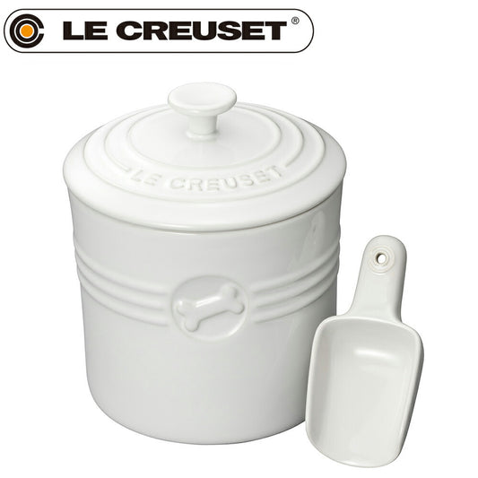 ル・クルーゼ(ルクルーゼ)食器 ペットフード コンテナー スクープ付き ホワイト【送料無料】