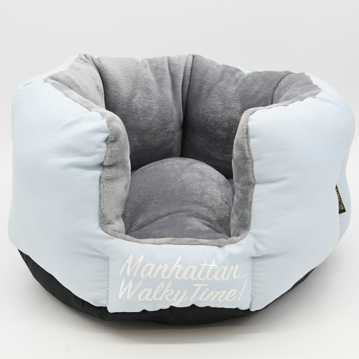 マンハッタン ウォーキータイム MANHATTAN WALKY TIME! ラウンドベッド S ペールブルー 犬 猫 ペットベッド 丸 オーガニックコットン