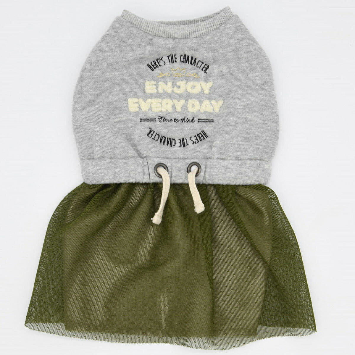 ジェメリ Gemelli Dog トレーナーワンピース 2号 グレー 犬 服 ドッグウェア ウエストゴム 女の子 かわいい 秋冬