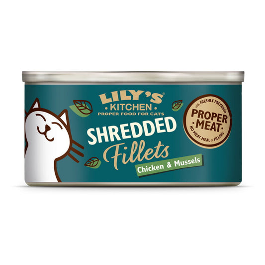 リリーズキッチン キャットフード ウエットフード チキンとムール貝のシュレッドフィレ 70g 無添加 猫缶