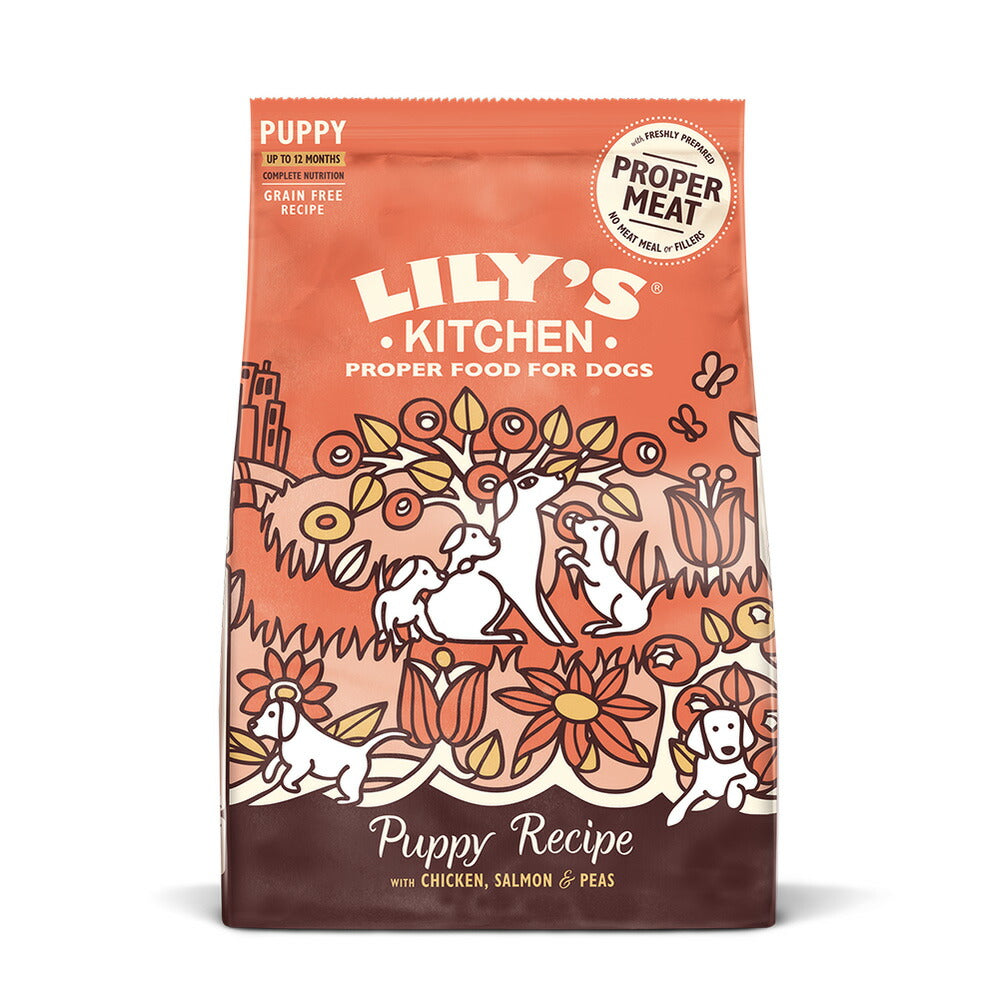 リリーズキッチン ドッグフード ドライフード パピーレシピ チキンとサーモン 1kg【送料無料】 無添加 犬