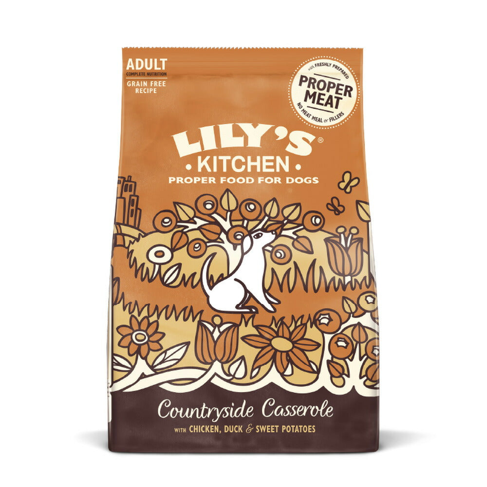 リリーズキッチン ドッグフード ドライフード 成犬用 チキン&ダック 田舎風キャセロール 7kg【送料無料】 無添加 犬