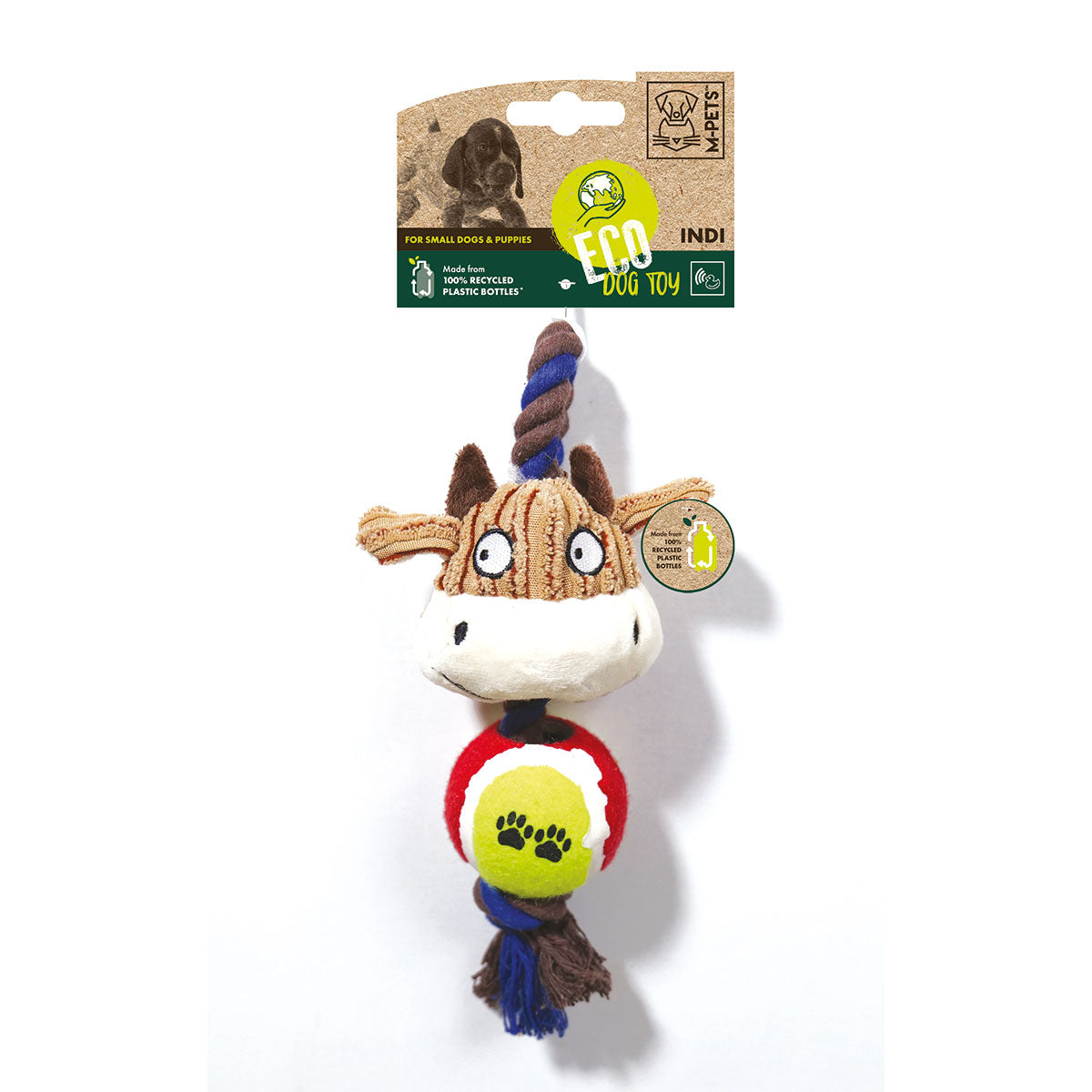 M-PETS エムペッツ ECOドッグボールトイ ウシのインディ