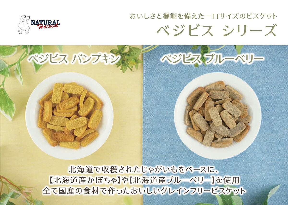 ナチュラルハーベスト ドッグトリーツ べジビス パンプキン 50g 無添加 犬用おやつ 穀物不使用 グレインフリー 国産