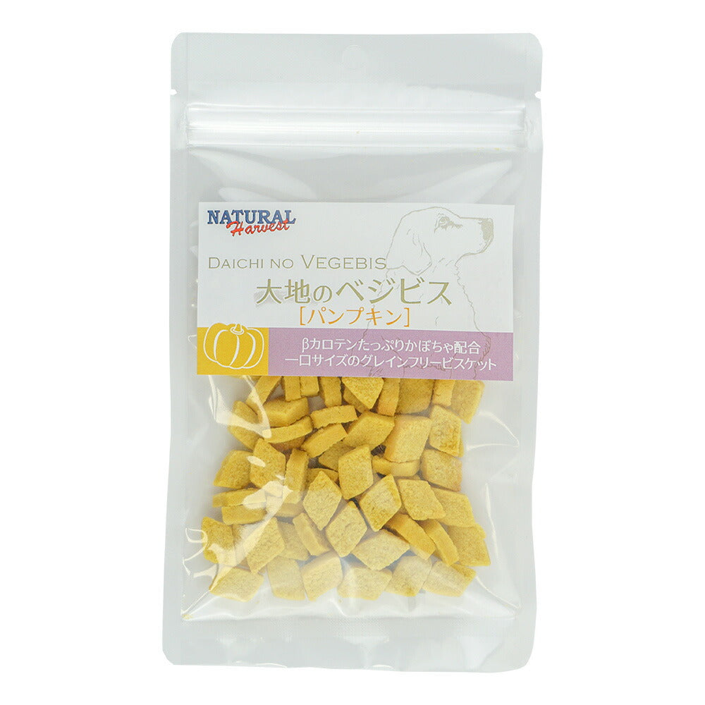 ナチュラルハーベスト 犬用おやつ 大地のベジビス パンプキン 45g 国産 無添加 トリーツ ビスケット
