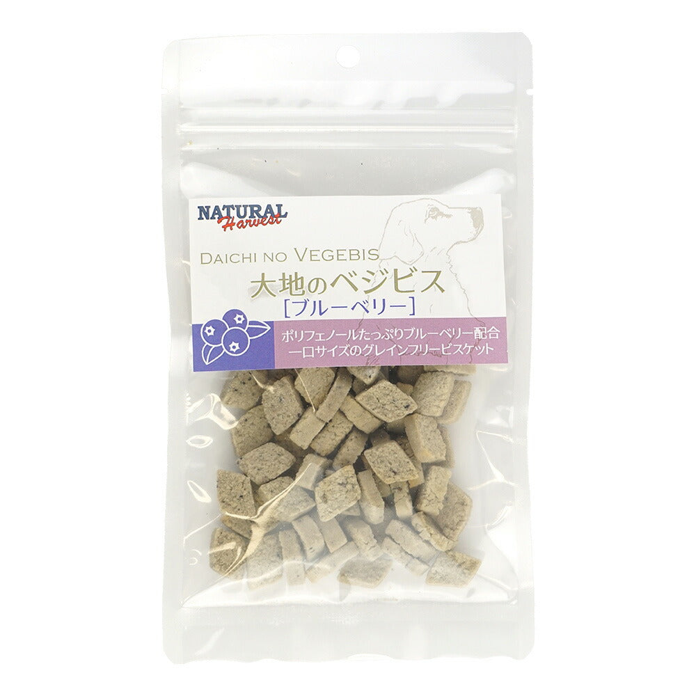ナチュラルハーベスト 犬用おやつ 大地のベジビス ブルーベリー 45g 国産 無添加 トリーツ ビスケット