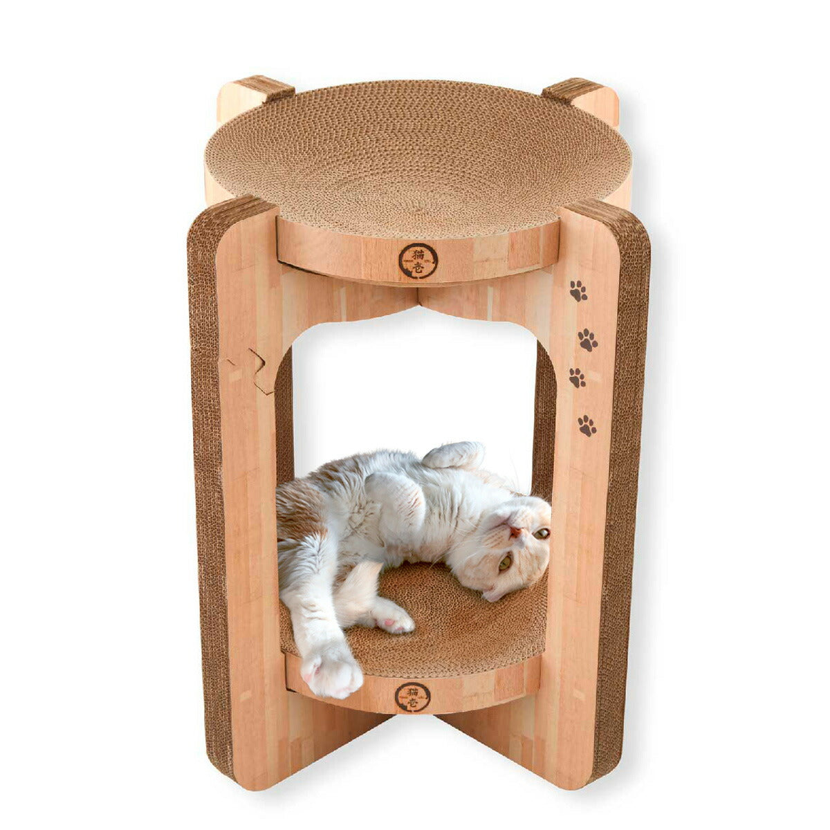 猫壱 バリバリボウルタワー 猫 爪とぎ 爪みがき ダンボール すり鉢状