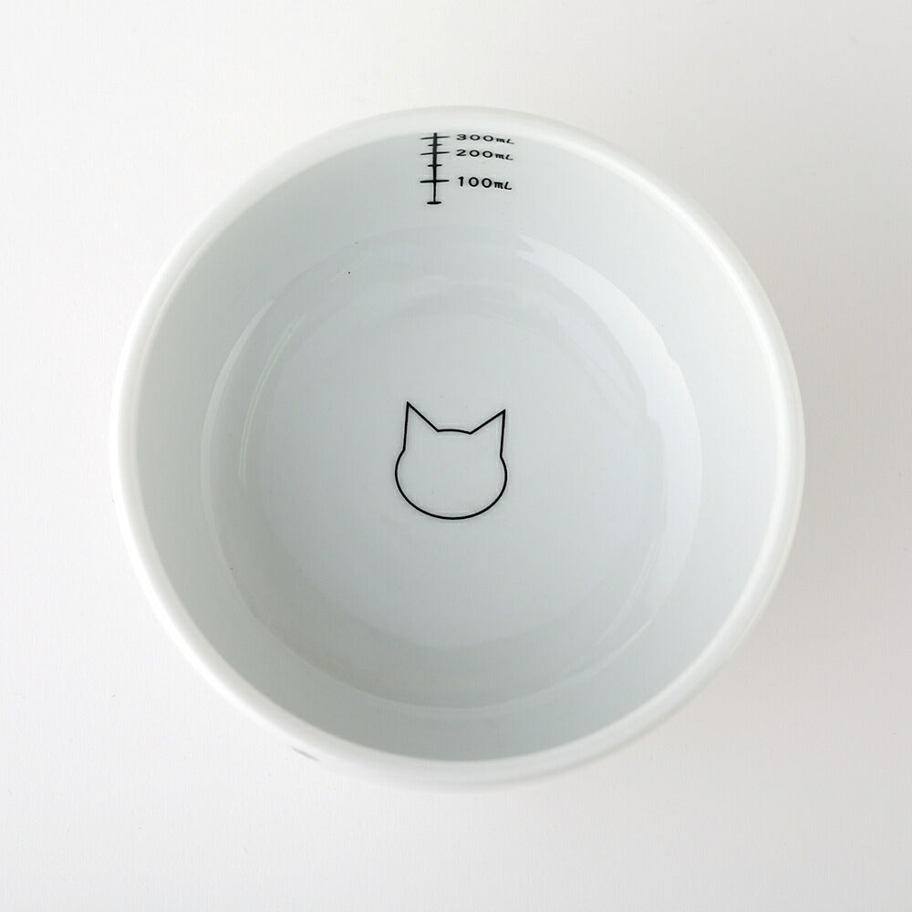 猫壱 ハッピーダイニング 脚付ウォーターボウル シリコン付き 猫柄 猫 磁器 餌皿 電子レンジOK 食洗機OK