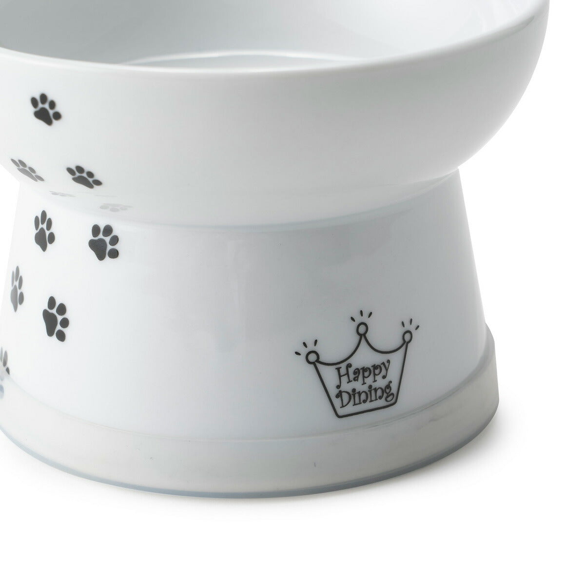 猫壱 ハッピーダイニング 脚付フードボウル シリコン付き 猫柄 猫 磁器 餌皿 電子レンジOK 食洗機OK