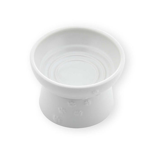 猫壱 ハッピーダイニング 猫用 脚付フードボウル 日本製 ホワイト 食器 陶器