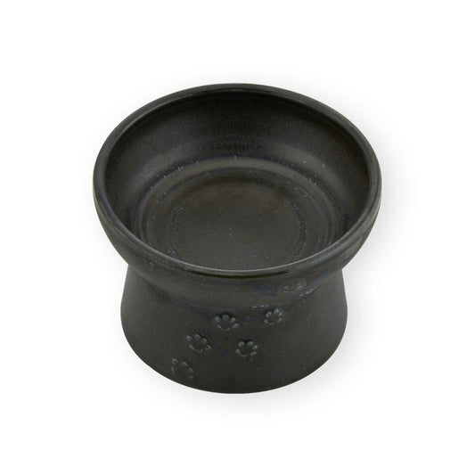 猫壱 ハッピーダイニング 猫用 脚付フードボウル 日本製 ブラック 食器 陶器