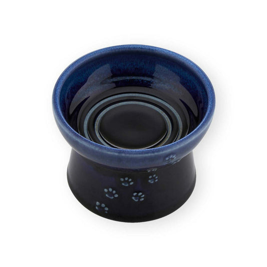 猫壱 ハッピーダイニング 猫用 脚付フードボウル 日本製 ブルー 食器 陶器