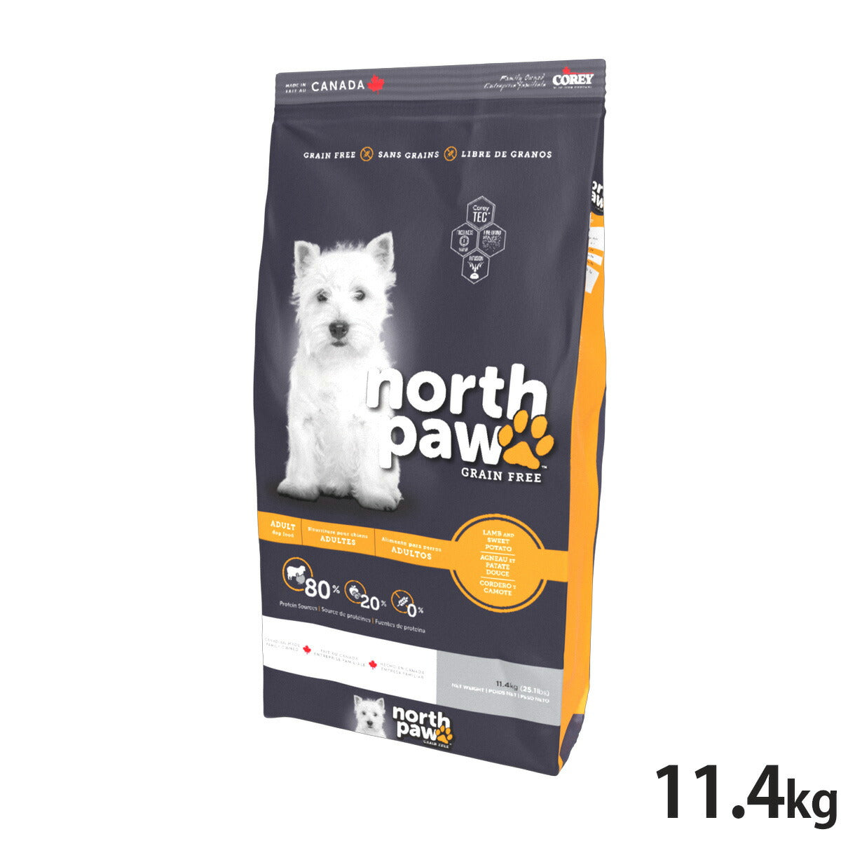 ノースパウ North Paw ドッグフード グレインフリー ラム&スイートポテト 11.4kg【送料無料】 無添加 穀物不使用 ヒューマングレード