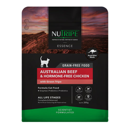 ニュートライプ GFドライ キャット ビーフ&チキン with グリーントライプ 200g グレインフリー 穀物不使用 猫 キャットフード 無添加