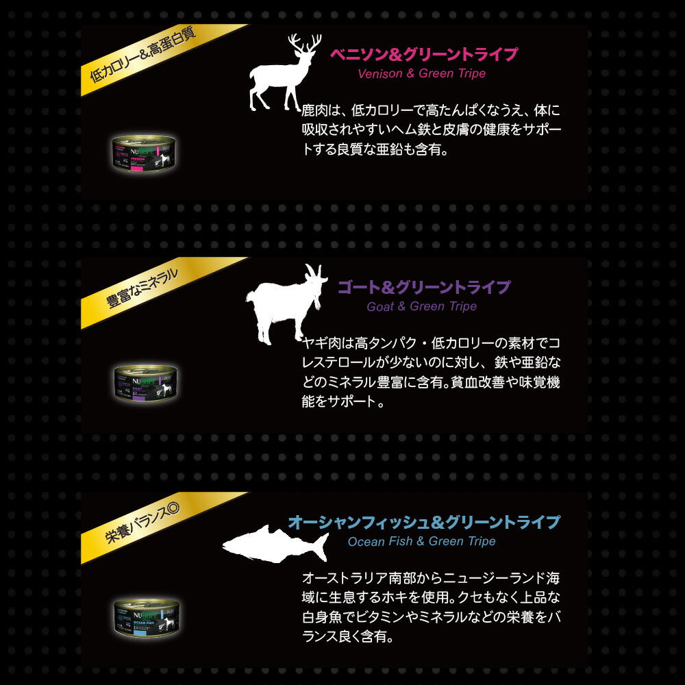 ニュートライプ ドッグフード PURE ゴート&グリーントライプ 95g×24缶【送料無料】【ウェット 缶 無添加 トライプ 】