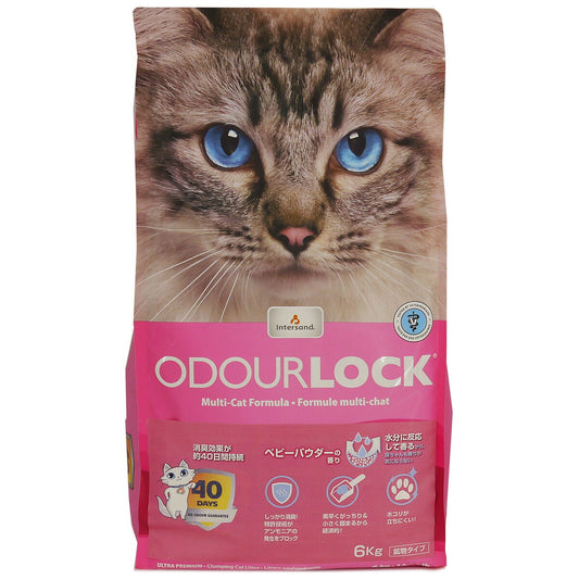 オードロック ベビーパウダーの香り 6kg 猫 猫砂 鉱物系(ベントナイト) トイレ