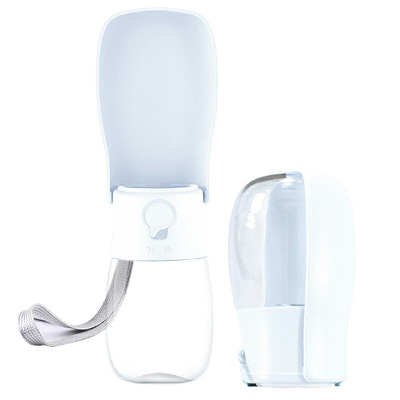 Petifam ペティファーム 折りたたみポータブルウォーターボトル ホワイト 280ml 犬 水筒 給水器 携帯 お散歩 アウトドア おでかけ 折りたたみ コンパクト 持ち運び 水分補給 熱中症対策