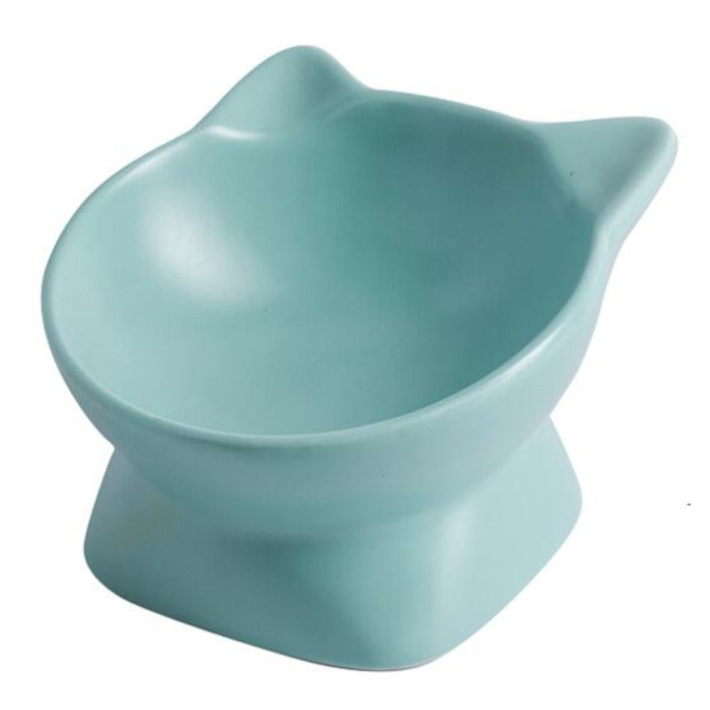 Petifam ペティファーム 猫型フードボウル ロー グリーン