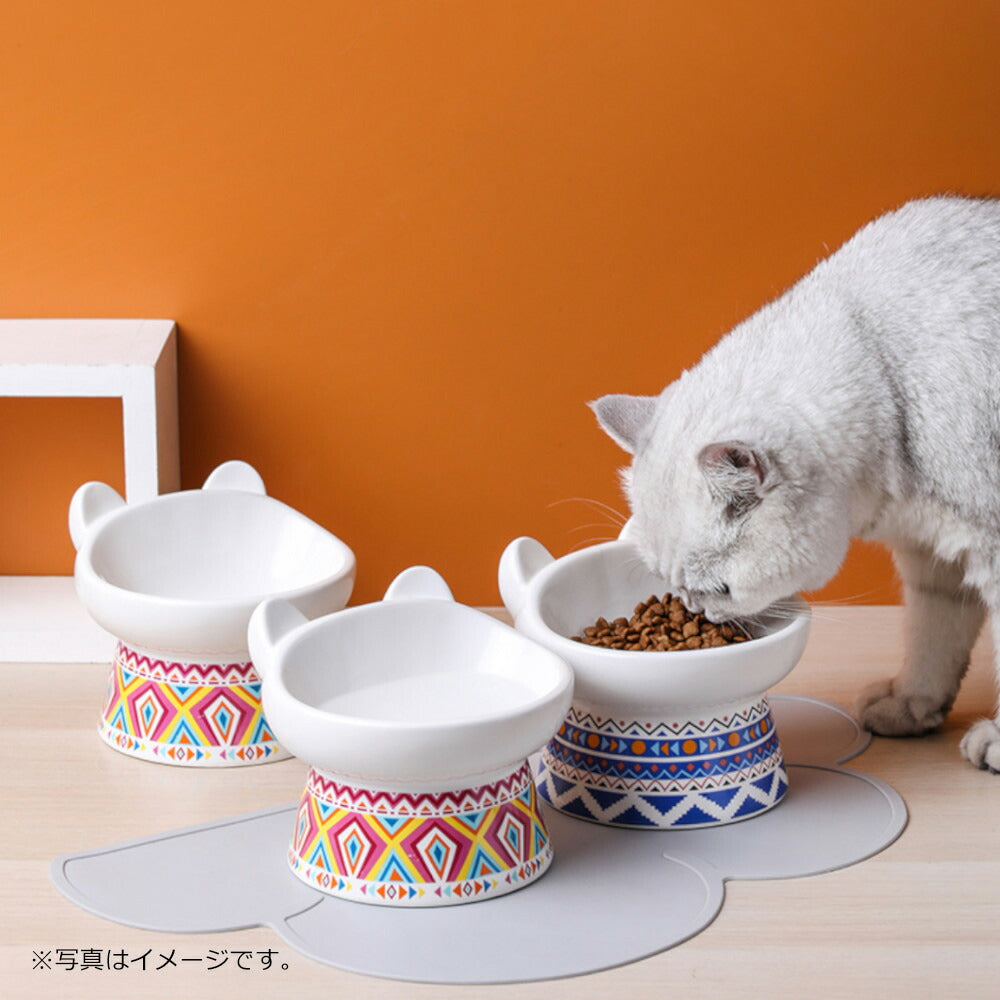 Petifam ペティファーム 猫型フードボウル ボヘミア レッド