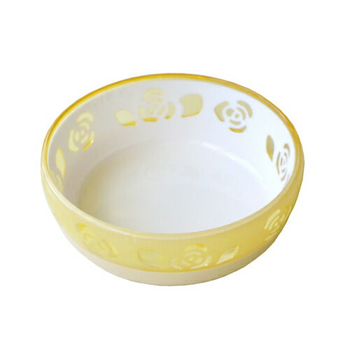 ペッツルート おいしく見えるニャン食器 ミニ イエローローズ イエロー 150ml 犬用品/ペットグッズ/ペット用品