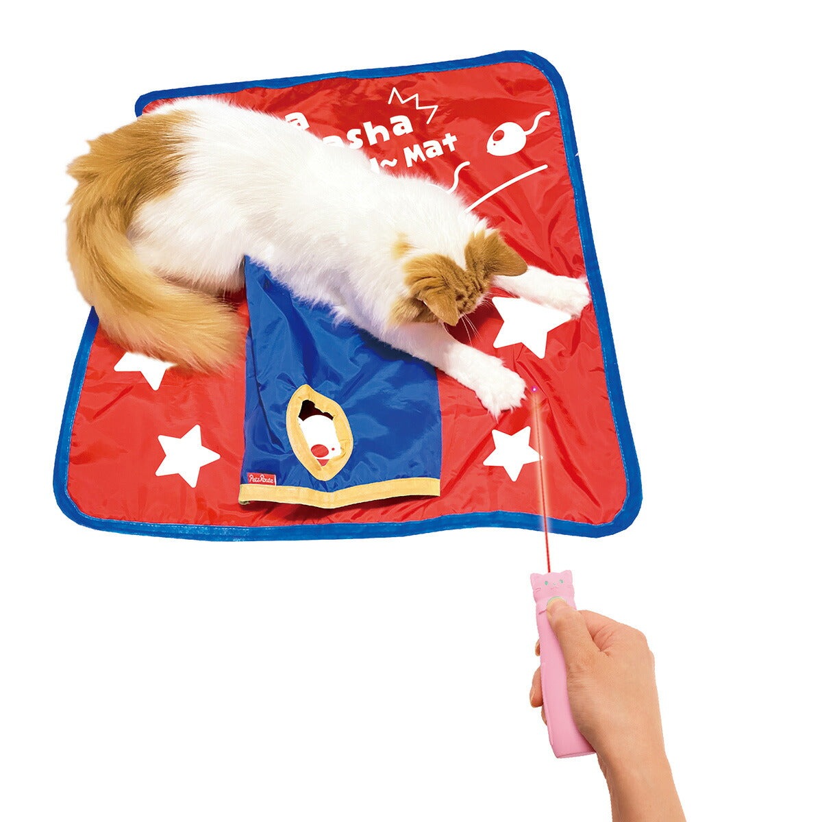 ペッツルート レーザーぴかにゃんとカシャカシャお遊びマットセット猫用おもちゃ 猫じゃらし