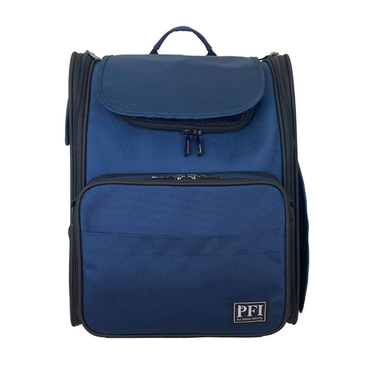 PFI キャリーバッグ レギュラータイプ ネイビー 犬 猫 ペットキャリー リュック ケージ 2WAY 布製 メッシュ アウトドア おでかけ 防災