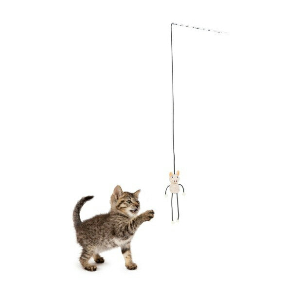 ファッド FAD プラッシュワンド ピッグ 猫 おもちゃ 猫じゃらし 釣り竿 ラトル 音が鳴る 軽い