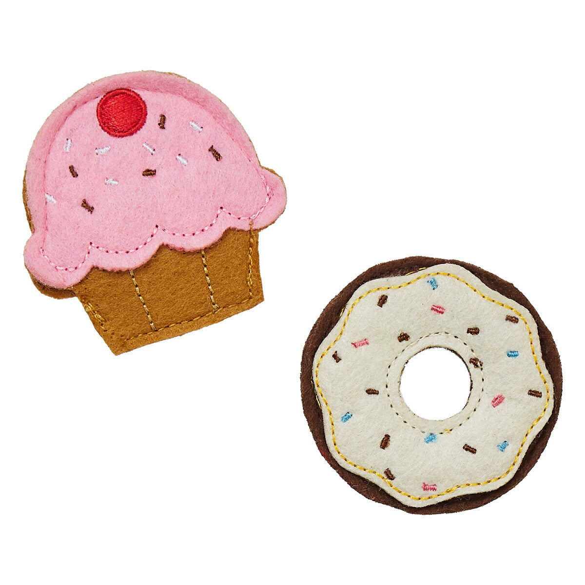 FAD+ 猫用おもちゃ フェルト・トイ ピンクカップケーキ&ドーナツ