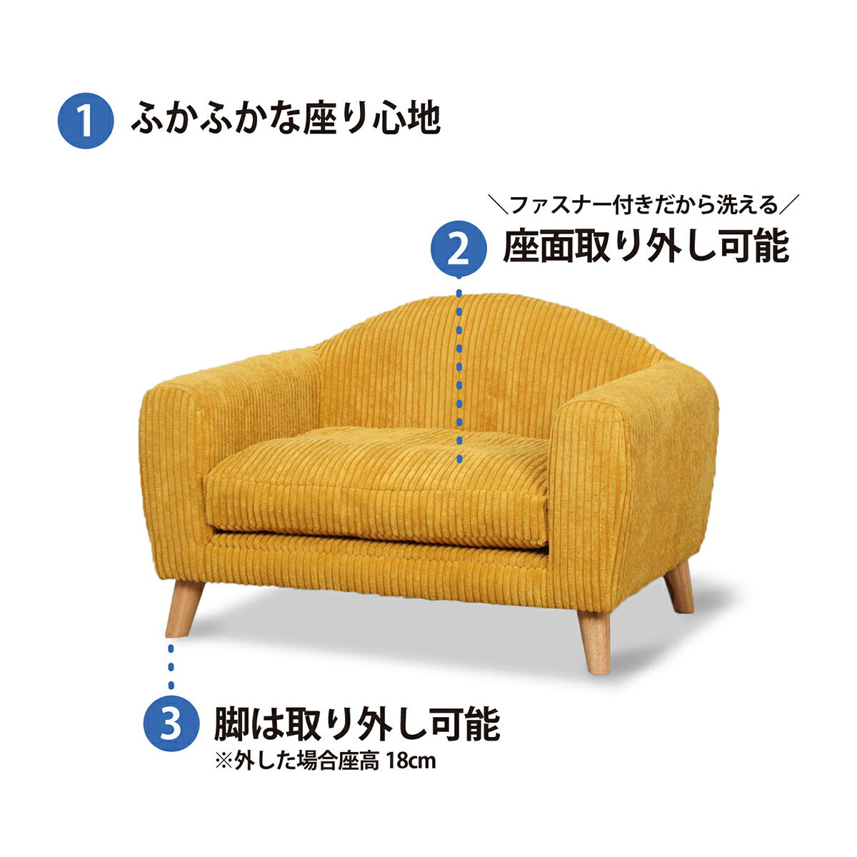 PETTO(ペットト) ハーデン ペット用ソファ イエロー