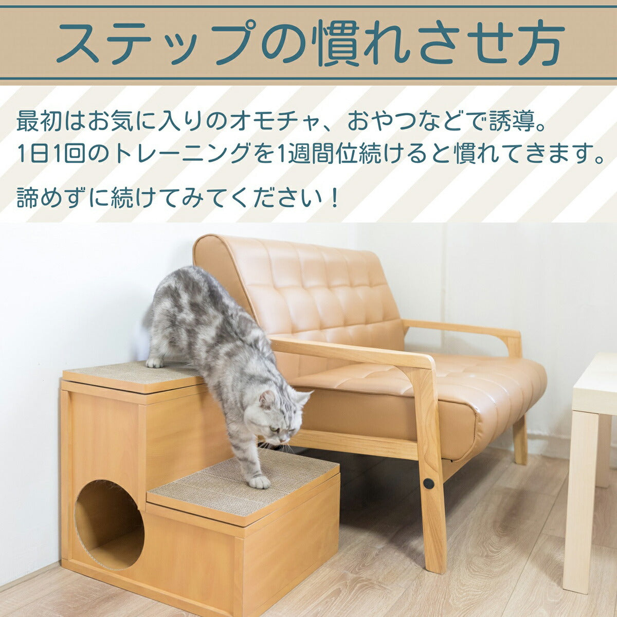 HappyDays キャットステップ2段 爪とぎ2枚付き【送料無料】