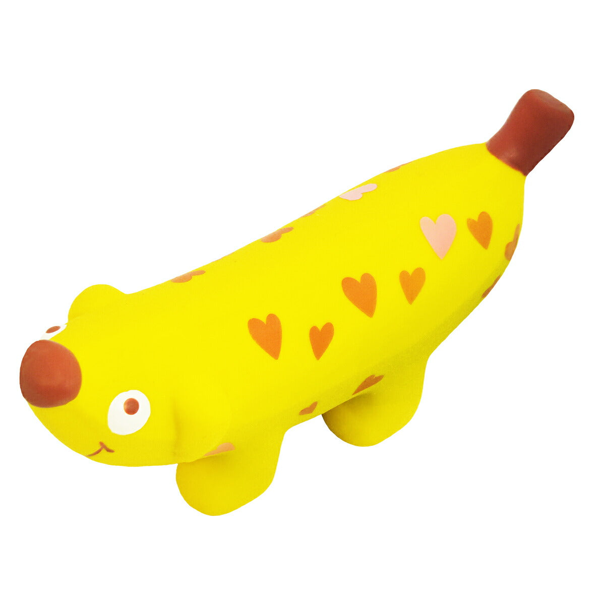 PLATZ バナナドッグ ハート 犬 おもちゃ ラテックストイ 音が鳴る 柔らかい 中綿入り チョコレートの香り パピー 超小型犬 小型犬