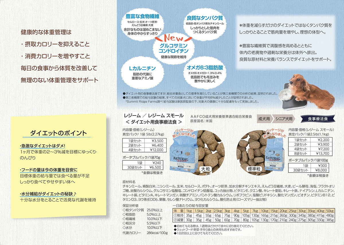 ナチュラルハーベスト レジーム(ダイエット用食事療法食)1.1kg×8袋 ナチュラルハーベスト セラピューティックフォーミュラ 犬用品/ペット用品 送料無料 ※クーポン対象外