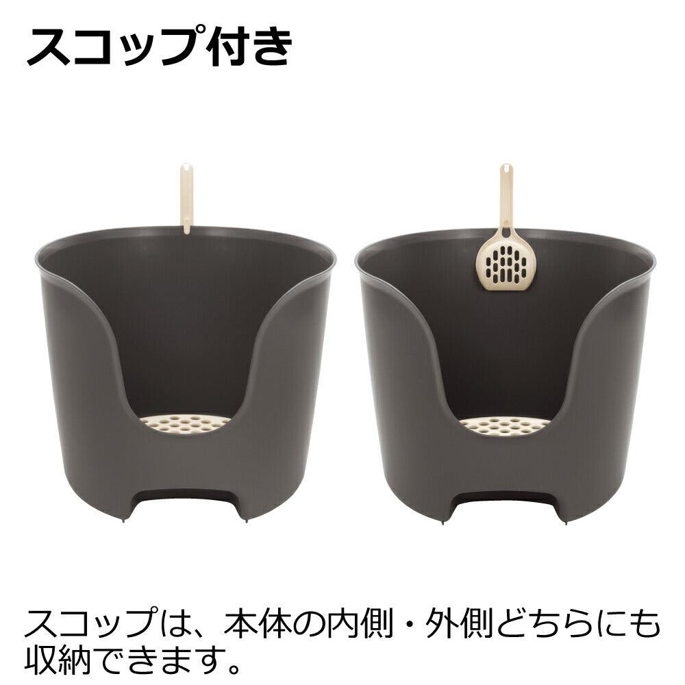リッチェル Richell ラプレ 壁高ネコトイレ ダークグレー