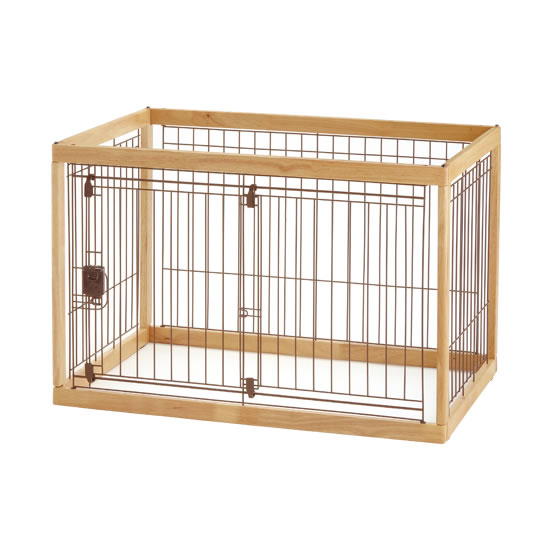 リッチェル Richell 木製ペットサークル 90-60 ナチュラル 犬 サークル ケージ 屋内 長方形 超小型犬 小型犬 中型犬 スライド式 ゴム脚付き 組み立て簡単