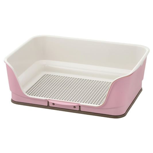 リッチェル Richell お掃除簡単ステップ壁付トイレ レギュラー ライトピンク トイレトレー 犬用トイレ 囲い メッシュ