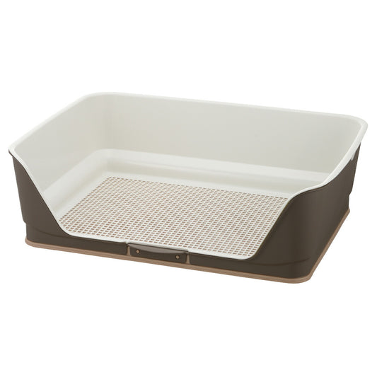 リッチェル Richell お掃除簡単ステップ壁付トイレ ワイド ダークブラウン【送料無料】 トイレトレー 犬用トイレ 囲い メッシュ