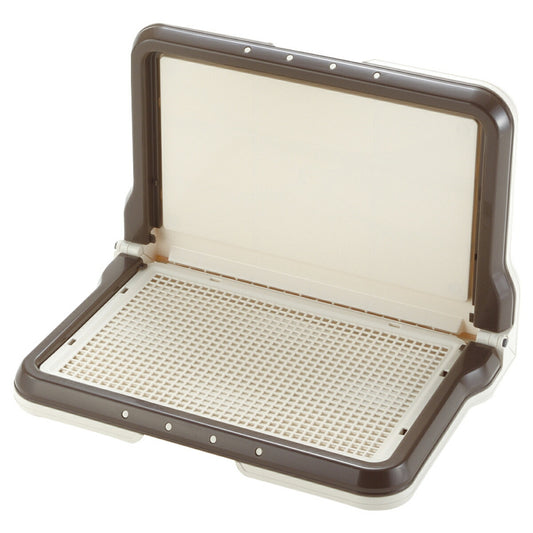 リッチェル Richell しつけ用ステップ L型トレー レギュラー ダークブラウン【送料無料】 トイレトレー 犬用トイレ 壁掛け メッシュ