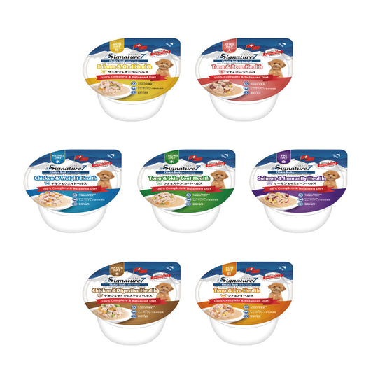 シグネチャー7 ドッグフード ウェットフード ウィークリーパック 7個セット80g×7個(各種1個) 総合栄養食 無添加 グレインフリー 穀物不使用 犬 カップ