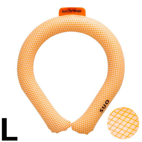 SUO for dogs 28°ICE SUOリング ボタンなし L オレンジ 熱中症対策グッズ 暑さ対策 ひんやり 首 冷感 犬 大人 子供