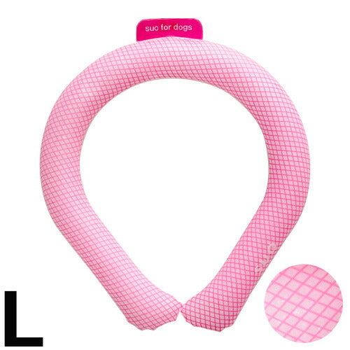 SUO for dogs 28°ICE SUOリング ボタンなし L ピンク 熱中症対策グッズ 暑さ対策 ひんやり 首 冷感 犬 大人 子供