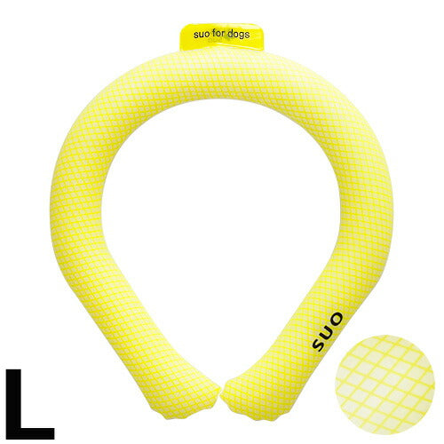 SUO for dogs 28°ICE SUOリング ボタンなし L イエロー 熱中症対策グッズ 暑さ対策 ひんやり 首 冷感 犬 大人 子供