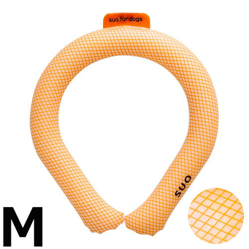 SUO for dogs 28°ICE SUOリング ボタンなし M オレンジ 熱中症対策グッズ 暑さ対策 ひんやり 首 冷感 犬 大人 子供