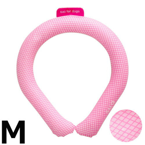 SUO for dogs 28°ICE SUOリング ボタンなし M ピンク 熱中症対策グッズ 暑さ対策 ひんやり 首 冷感 犬 大人 子供