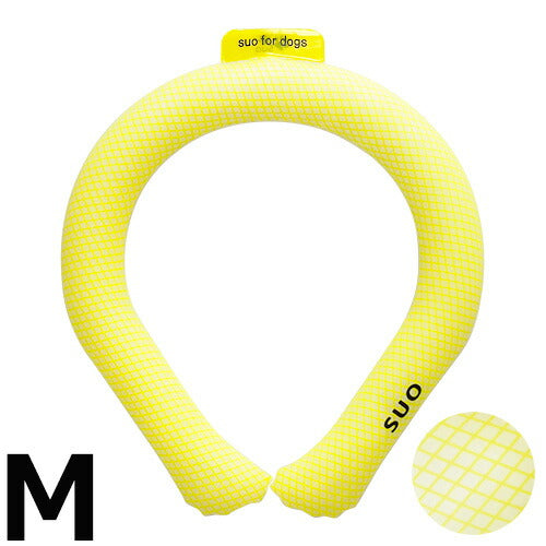 SUO for dogs 28°ICE SUOリング ボタンなし M イエロー 熱中症対策グッズ 暑さ対策 ひんやり 首 冷感 犬 大人 子供