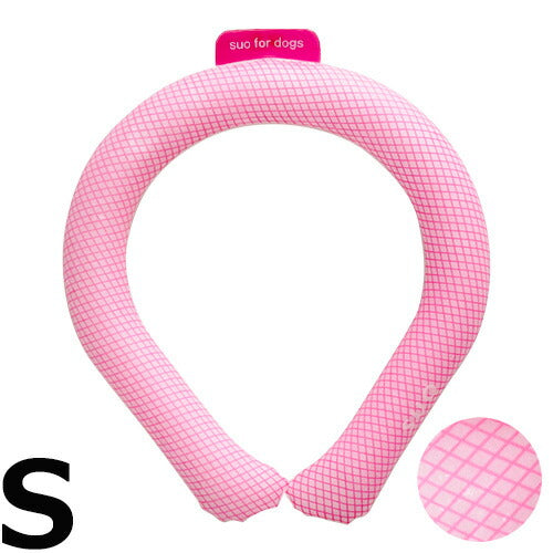 SUO for dogs 28°ICE SUOリング ボタンなし S ピンク 熱中症対策グッズ 暑さ対策 ひんやり 首 冷感 犬 大人 子供